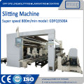 Slitting machine for film soft packing material